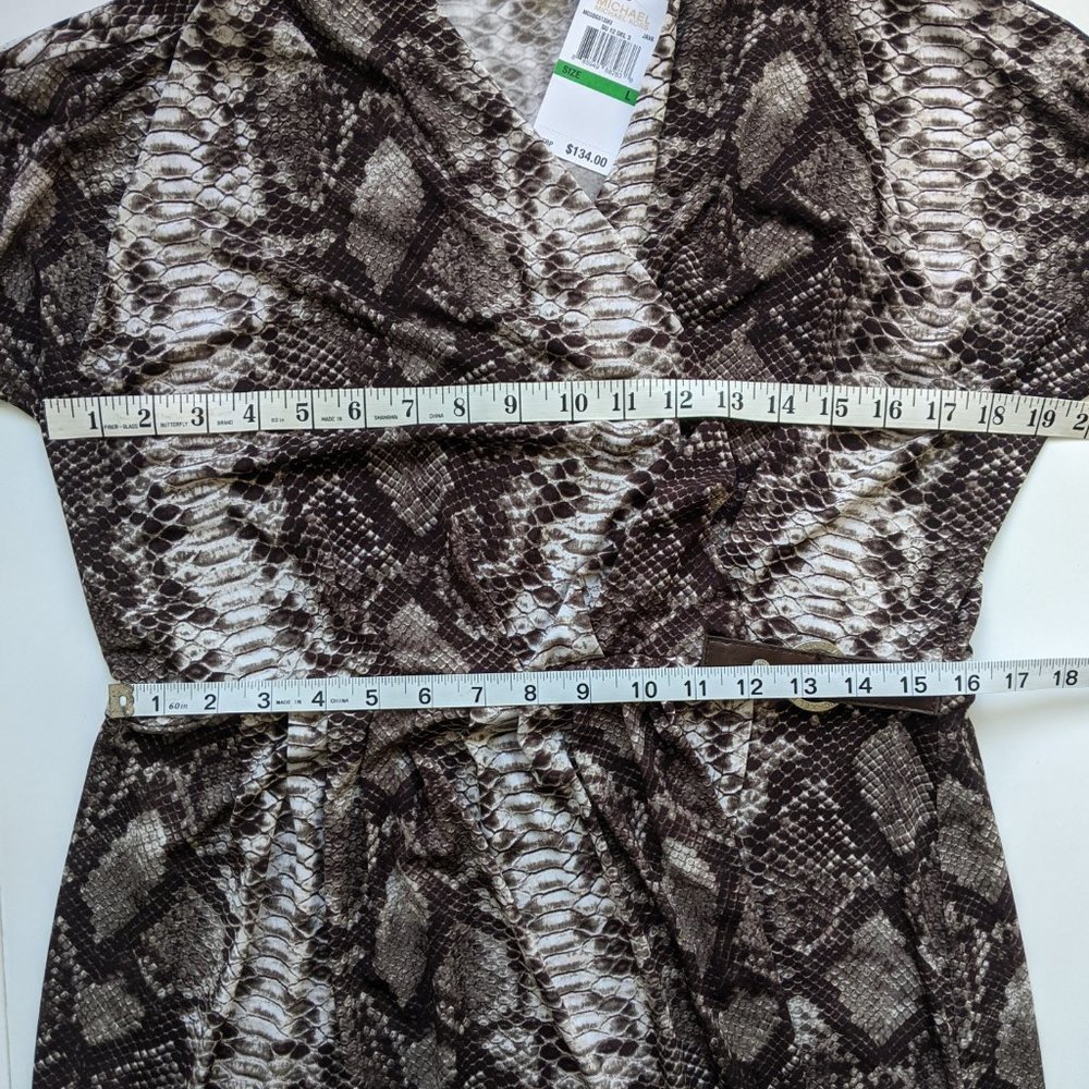 SOLD Michael Kors Brown Snake Print Wrap Dress L - Picture 10 of 16